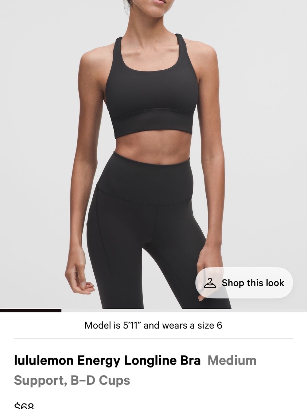 Lululemon Energy Longline bra. B-D cup SIZE 6
IDEAL CONDITION